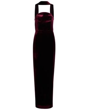 Roland Mouret Scarf-Effect Velvet Gown - Black