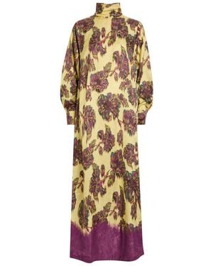 ALÉMAIS Jerry Floral-Jacquard Woven Midi Dress - Metallic
