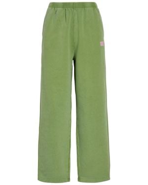 American Vintage Plizzy Logo-Print Cotton Joggers - Green