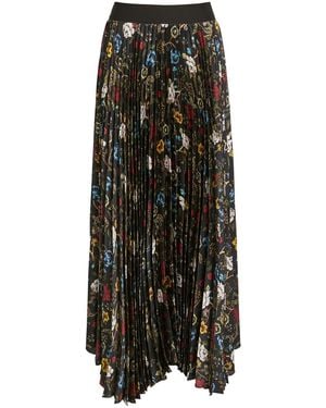 Alice + Olivia Katzz Floral-Print Satin Maxi Skirt - Black