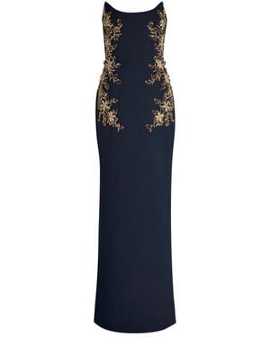 Rebecca Vallance Orla Embellished Crepe Gown - Blue