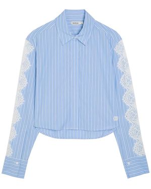 Jonathan Simkhai Renata Lace-Trim Cotton-Poplin Shirt - Blue