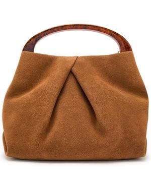 Dries Van Noten Crisp Suede Top Handle Bag - Brown