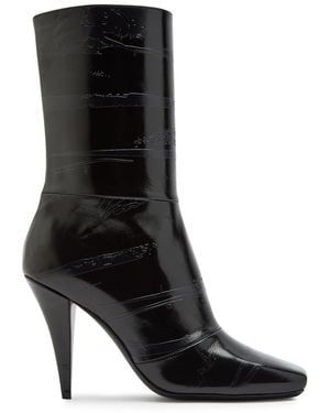 Givenchy Sliced 95 Glossed Leather Ankle Boots - Black