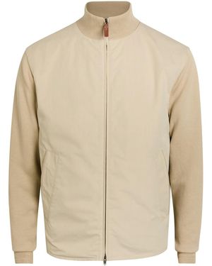 Tod's Ribbed-Knit And Cotton Jacket - Natural