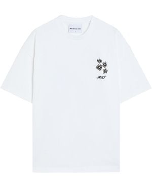 MKI Miyuki-Zoku Hibiscus Printed Cotton T-Shirt - White