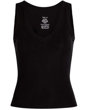 Tala 365 Ribbed V-Neck Stretch-Modal Vest - Black