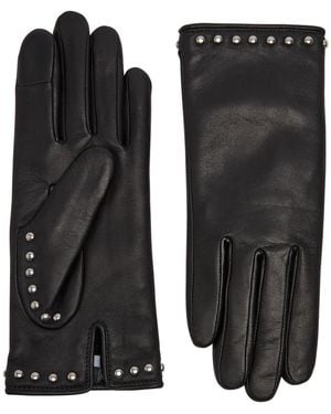 Agnelle Marianne Stud-Embellished Leather Gloves - Black