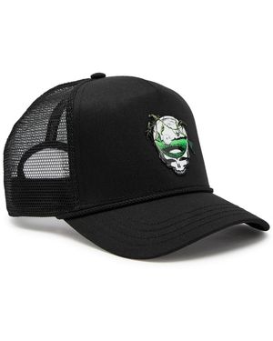 Malbon Grateful Dead Appliquéd Mesh And Cotton Cap - Black