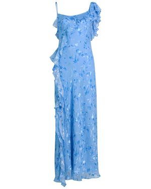 RIXO London Ester Devoré Silk-Blend Maxi Dress - Blue