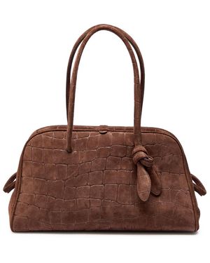 Jacquemus Le Turismo Crocodile-Effect Suede Shoulder Bag - Brown