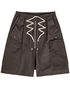 Rick Owens Cargobela Stretch-Cotton Shorts - Gray