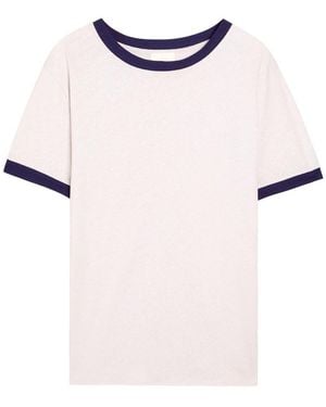 A.P.C. Jules Logo Cotton And Linen-Blend T-Shirt - Pink