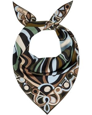 PUCCI Printed Twill Triangle Scarf - Black