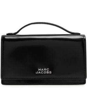 Marc Jacobs The Glam Mirror Mini Glossed Leather Cross-Body Bag - Black