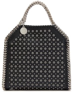 Stella McCartney Falabella Eyelet Faux Leather Top Handle Bag - Black