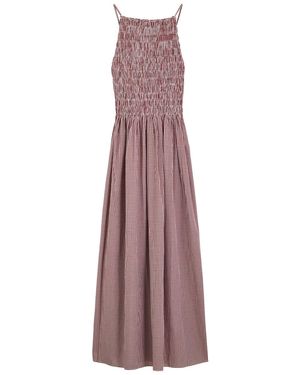 Faithfull the Brand Laia Gingham Cotton Maxi Dress - Purple