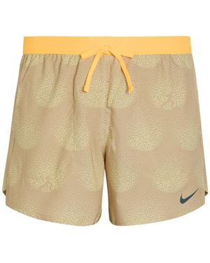 Nike Stride Dri-Fit 5" Printed Running Shorts - Natural