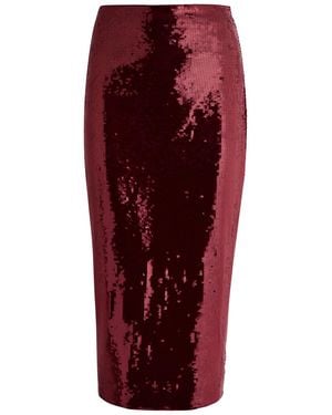 Veronica Beard Koa Sequin-Embellished Midi Skirt - Red