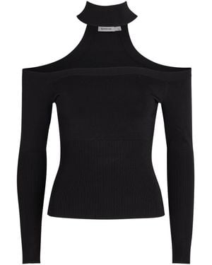 Jonathan Simkhai Lila Choker-Effect Knit Top - Black