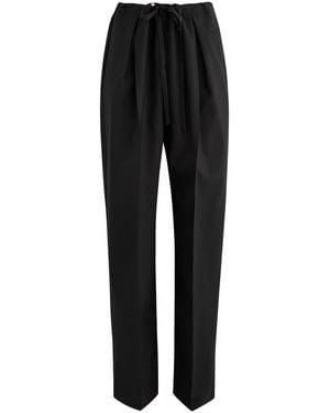 Khaite Trenton Tapered-Leg Wool Trousers - Black