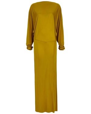 De La Vali Devana Open Back Jersey Maxi Dress - Yellow