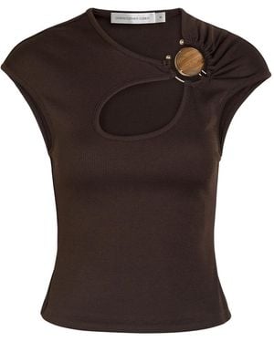 Christopher Esber Cut-Out Jersey Top - Black