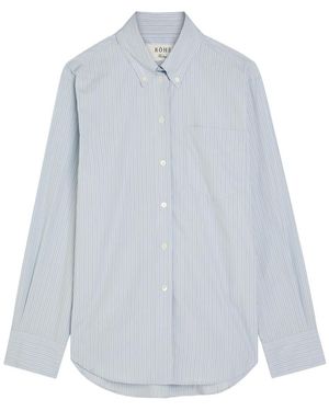 Rohe Striped Cotton Oxford Shirt - White