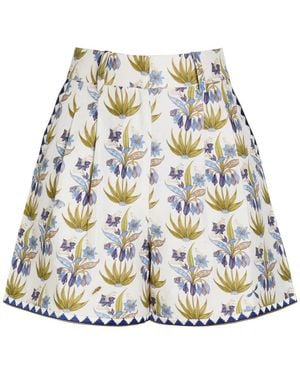 Emporio Sirenuse Beatrice Floral-Print Cotton Shorts - White