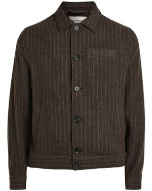 Oliver Spencer Buffalo Striped Wool-Blend Overshirt - Black