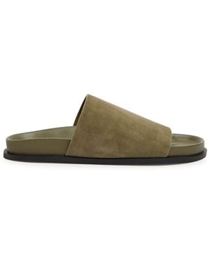 A.Emery Luca Woven Leather Sliders - Green
