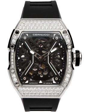 CERNUCCI Iced Crystal-Embellished Bezel Watch - Black