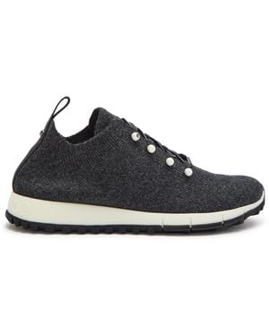 Jimmy Choo Veles Cashmere-Knit Sneakers - Blue
