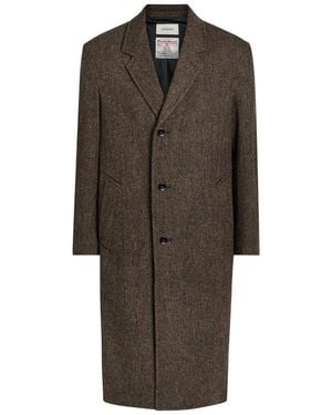 Lemaire Chesterfield Herringbone Wool Coat - Brown