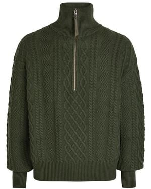 Loewe Cable-Knit Wool Jumper - Green