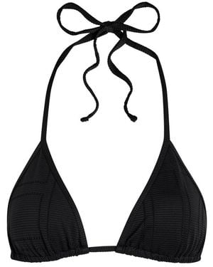TOTEME Monogram Pointelle Bikini Top - Black