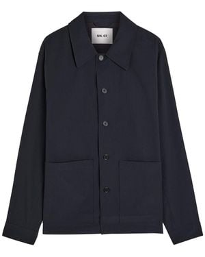 NN07 Blaze Striped Seersucker Shirt - Blue
