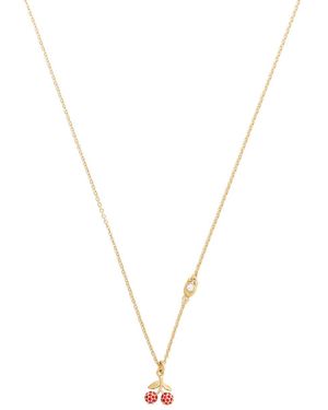 COACH Cherry Pavé Pendant Necklace - Metallic