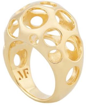 Maria Frering Mini Repetition-Plated Pinky Ring - Metallic