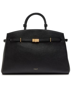 DeMellier London The Hudson Grained Leather Top Handle Bag - Black