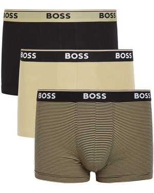 BOSS Power Stretch-Cotton Boxer Trunks - Green