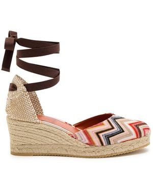 Missoni Eva 60 Zigzag Canvas Wedge Espadrilles - Brown