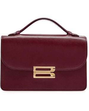 Victoria Beckham Dorian Mini Grained-Leather Top Handle Bag - Purple