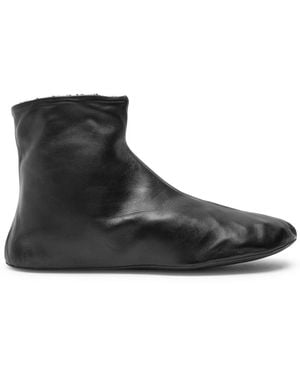 The Row Stella Shearling-Lined Leather Ankle Boots - Black