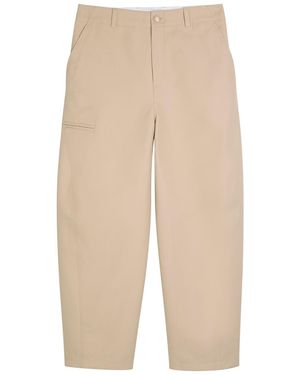 Givenchy Couture Workwear Wide-Leg Cotton Trousers - Natural