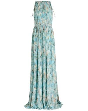 Veronica Beard Yardley Printed Chiffon Maxi Dress - Blue