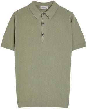 John Smedley Roth Fine-Knit Cotton Polo Shirt - Green