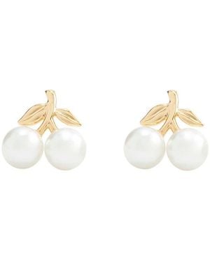 COACH Cherry Faux Stud Earrings - White