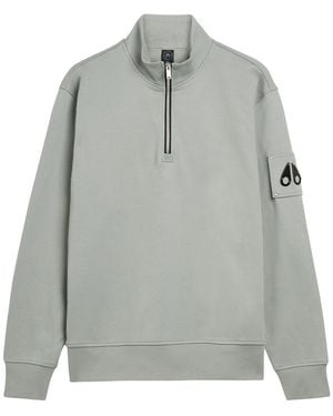 Moose Knuckles Hartsfield Half-Zip Cotton Sweatshirt - Gray
