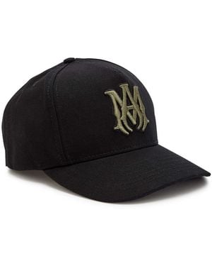 Amiri Ma Logo-Embroidered Canvas Cap - Black